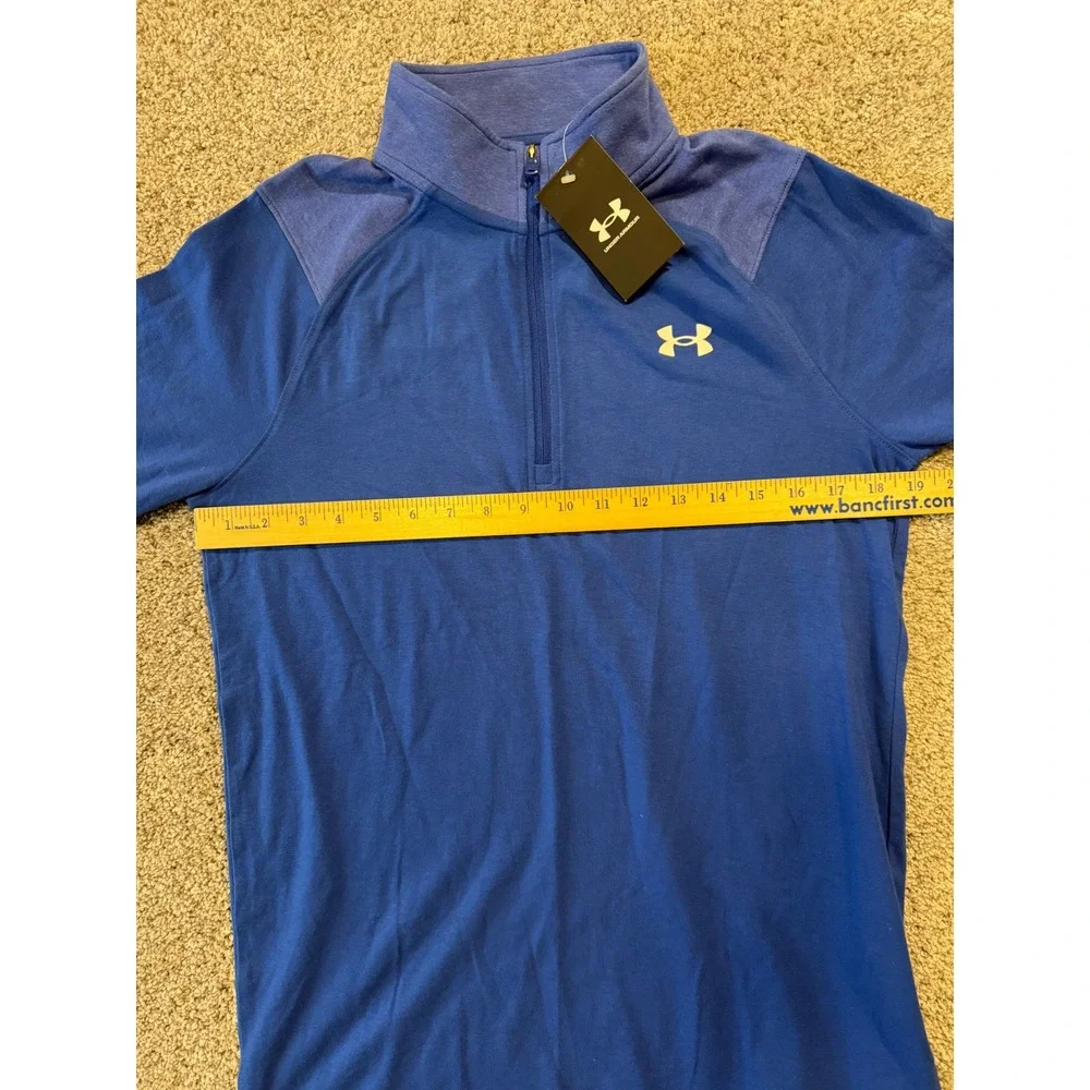 Under Armour Pullover‎ Mens Small Blue 1/4 Zip Loose Fit Long Sleeve Athletic